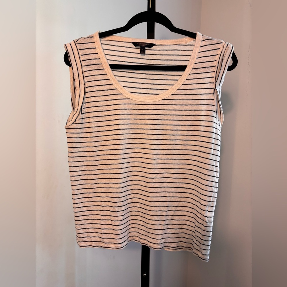 Banana Republic Striped Sleeveless Tank in white and Black